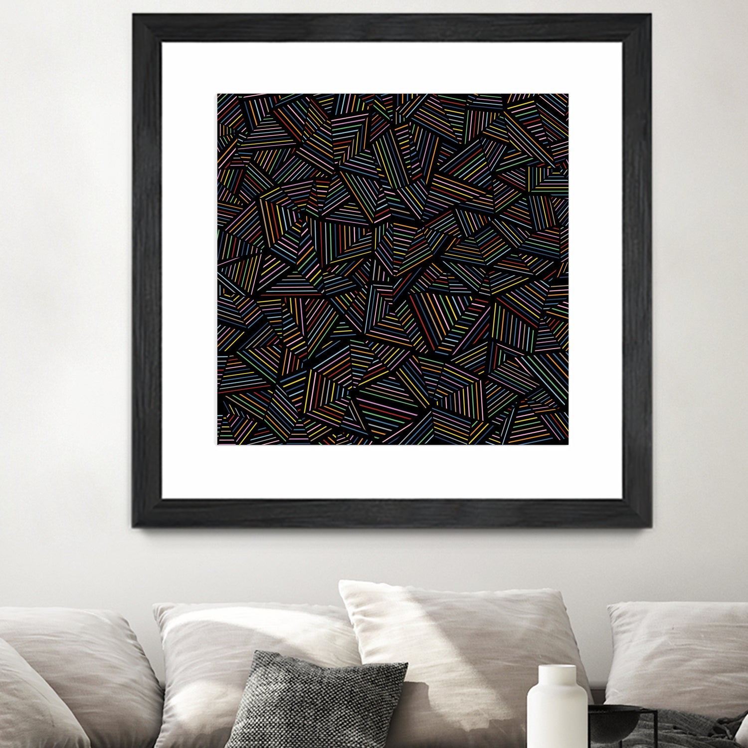 Ab Linear Rainbow B by Emeline Tate-Robertson on GIANT ART - black digital painting