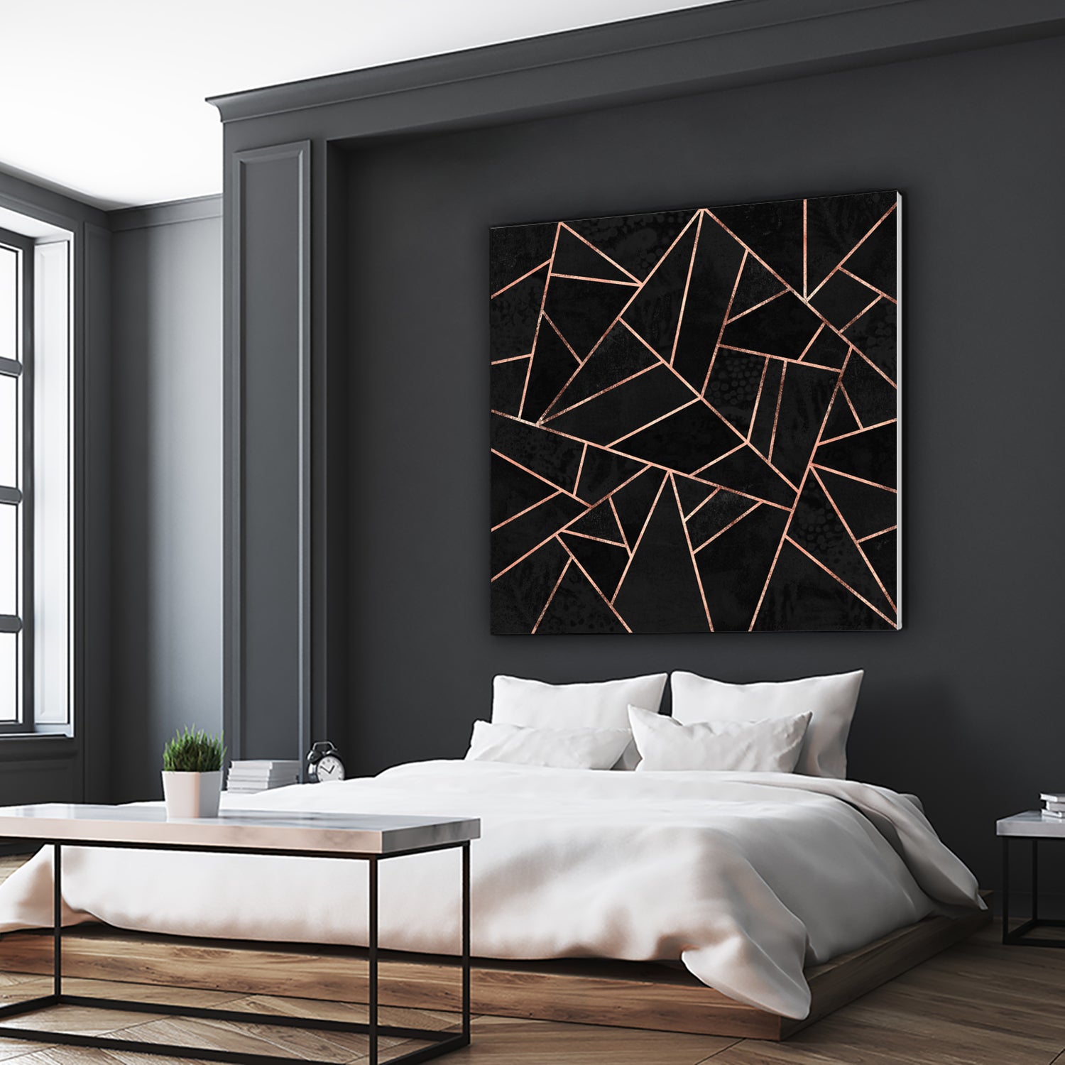 Velvet Black & Rose Gold by Elisabeth Fredriksson on GIANT ART - black digital painting