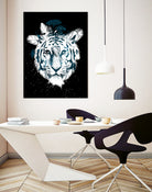white tiger by Robert Farkas on GIANT ART - blue digital painting