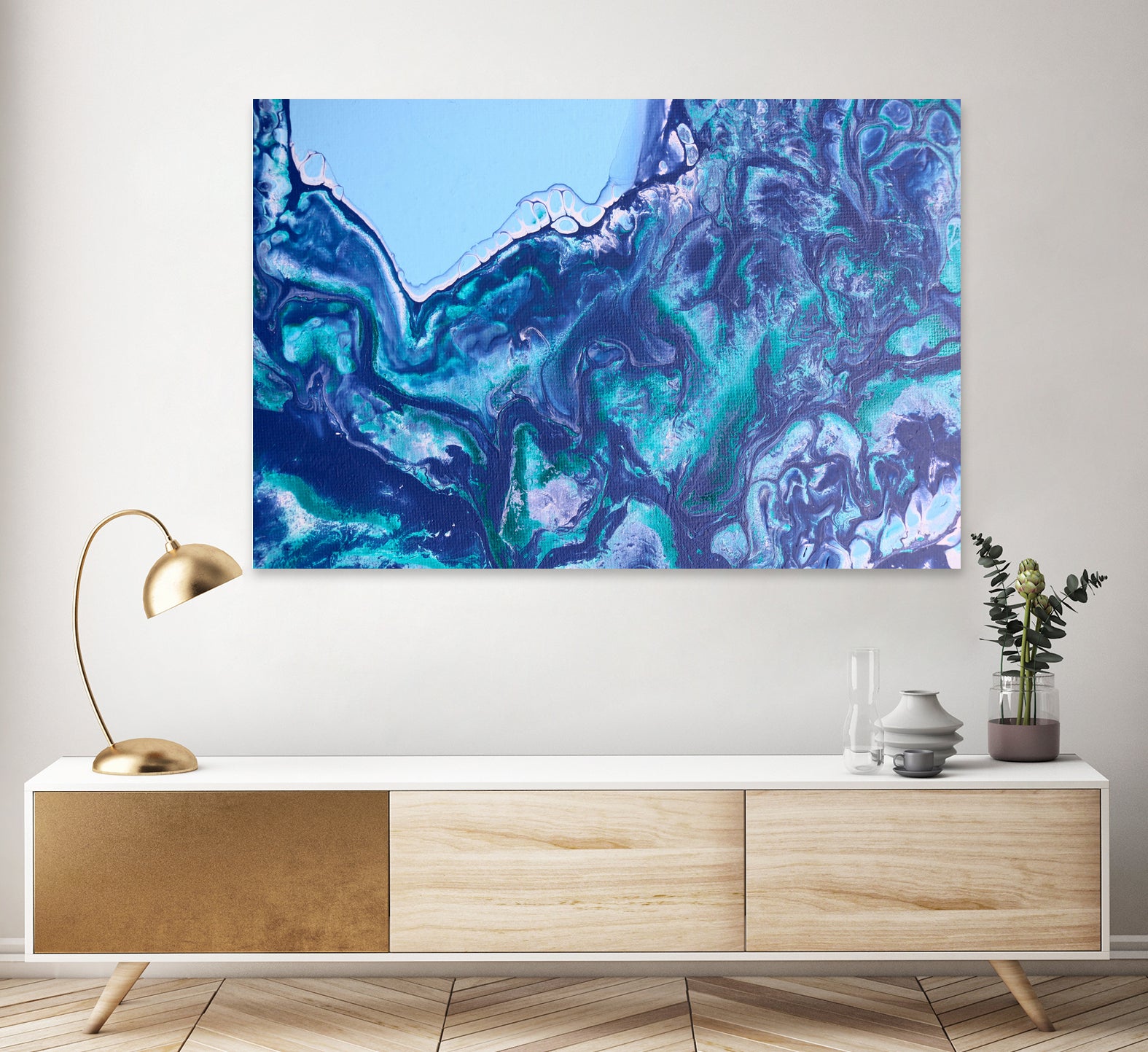 Whisper by L. Renee Jones on GIANT ART - blue mixed media