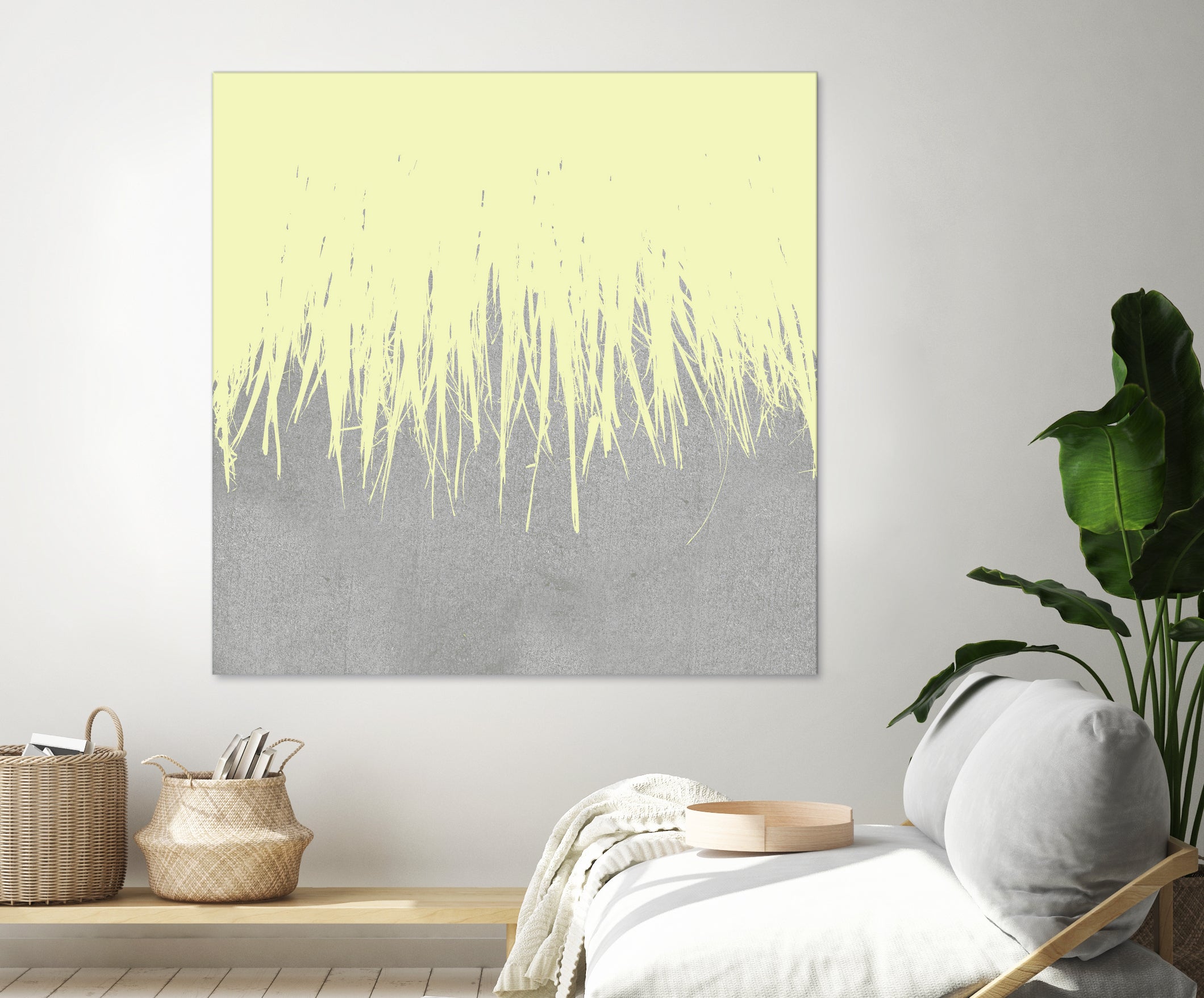 Concrete Fringe Yellow by Emeline Tate-Robertson on GIANT ART - yellow digital painting