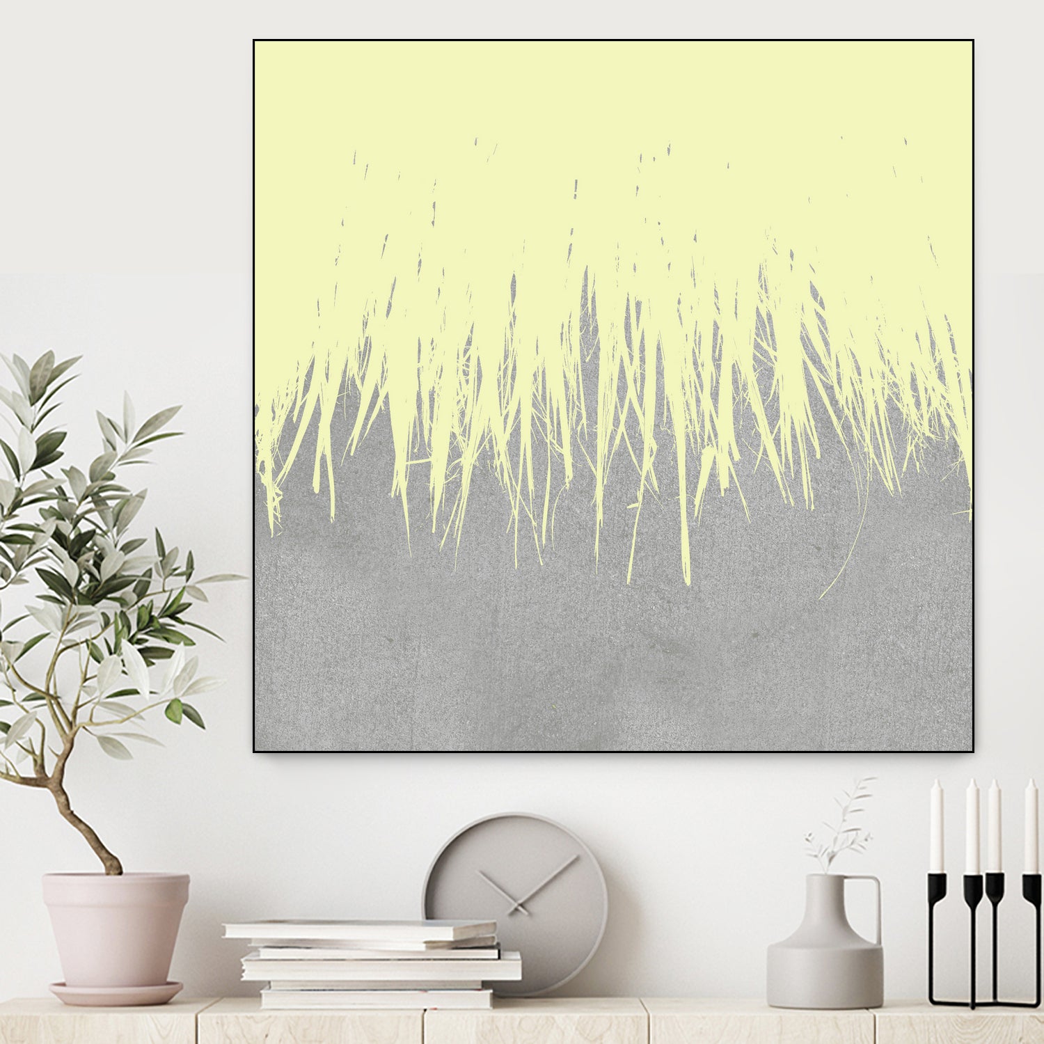 Concrete Fringe Yellow by Emeline Tate-Robertson on GIANT ART - yellow digital painting