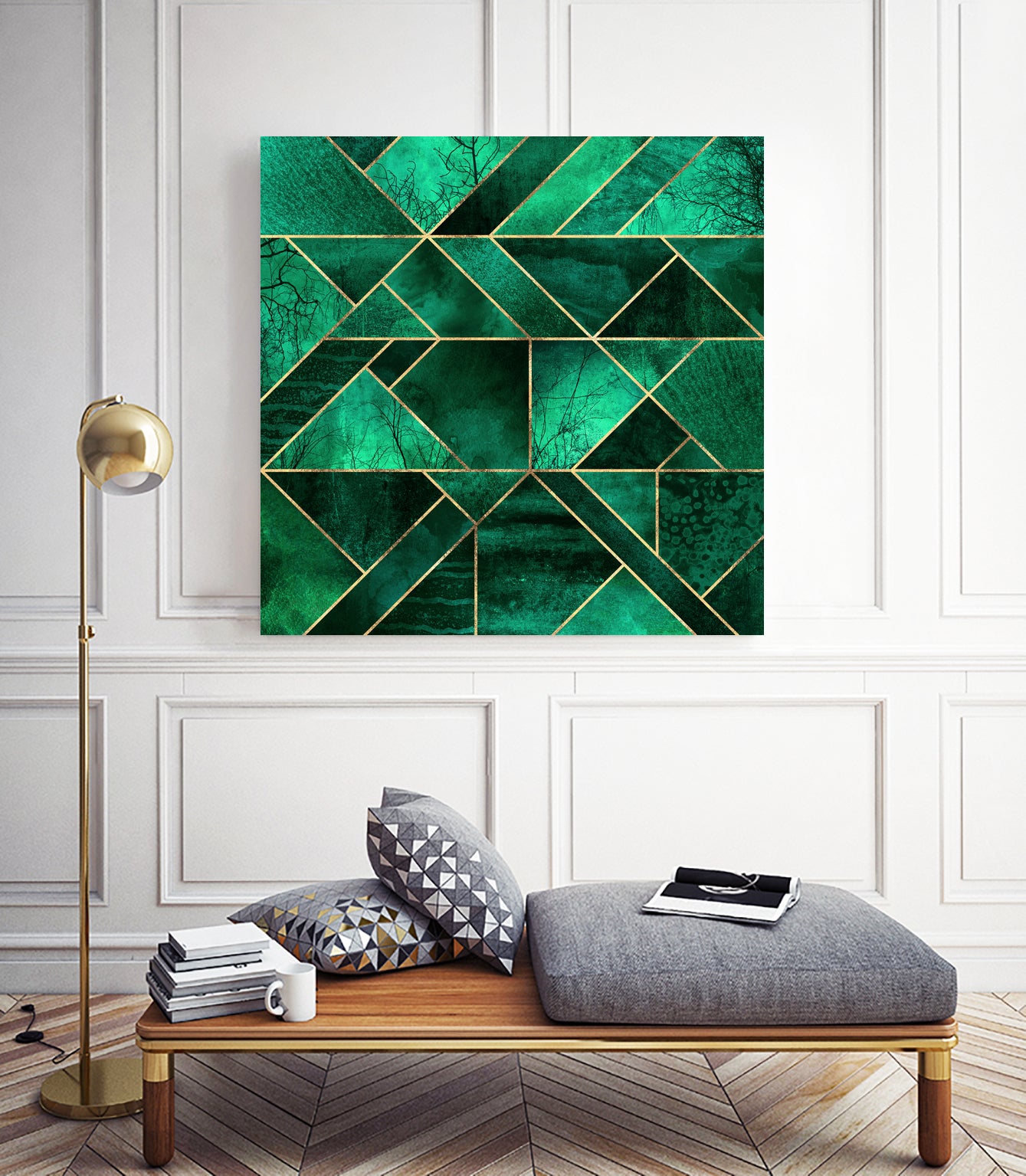 Abstract Nature - Emerald Green by Elisabeth Fredriksson on GIANT ART - green digital painting