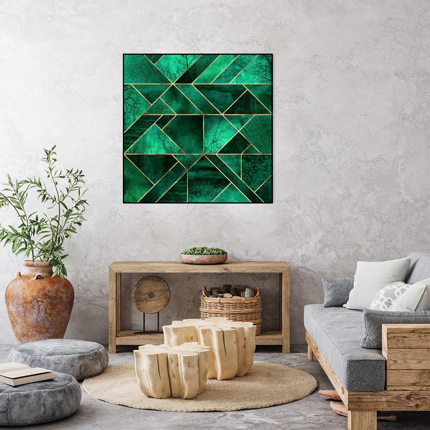 Abstract Nature - Emerald Green by Elisabeth Fredriksson on GIANT ART - green digital painting