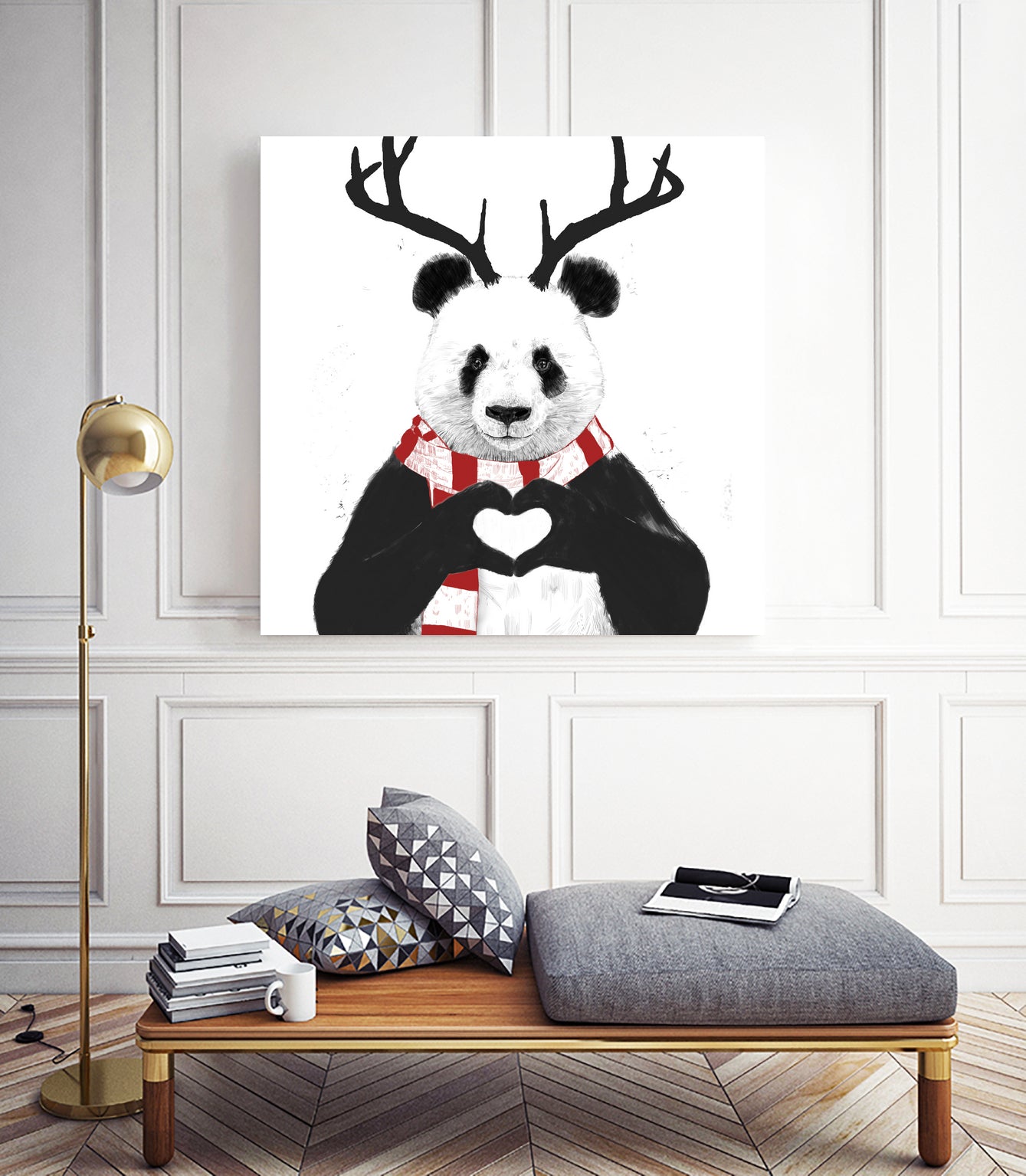 Xmas panda by Solti Balázs on GIANT ART - white digital drawing
