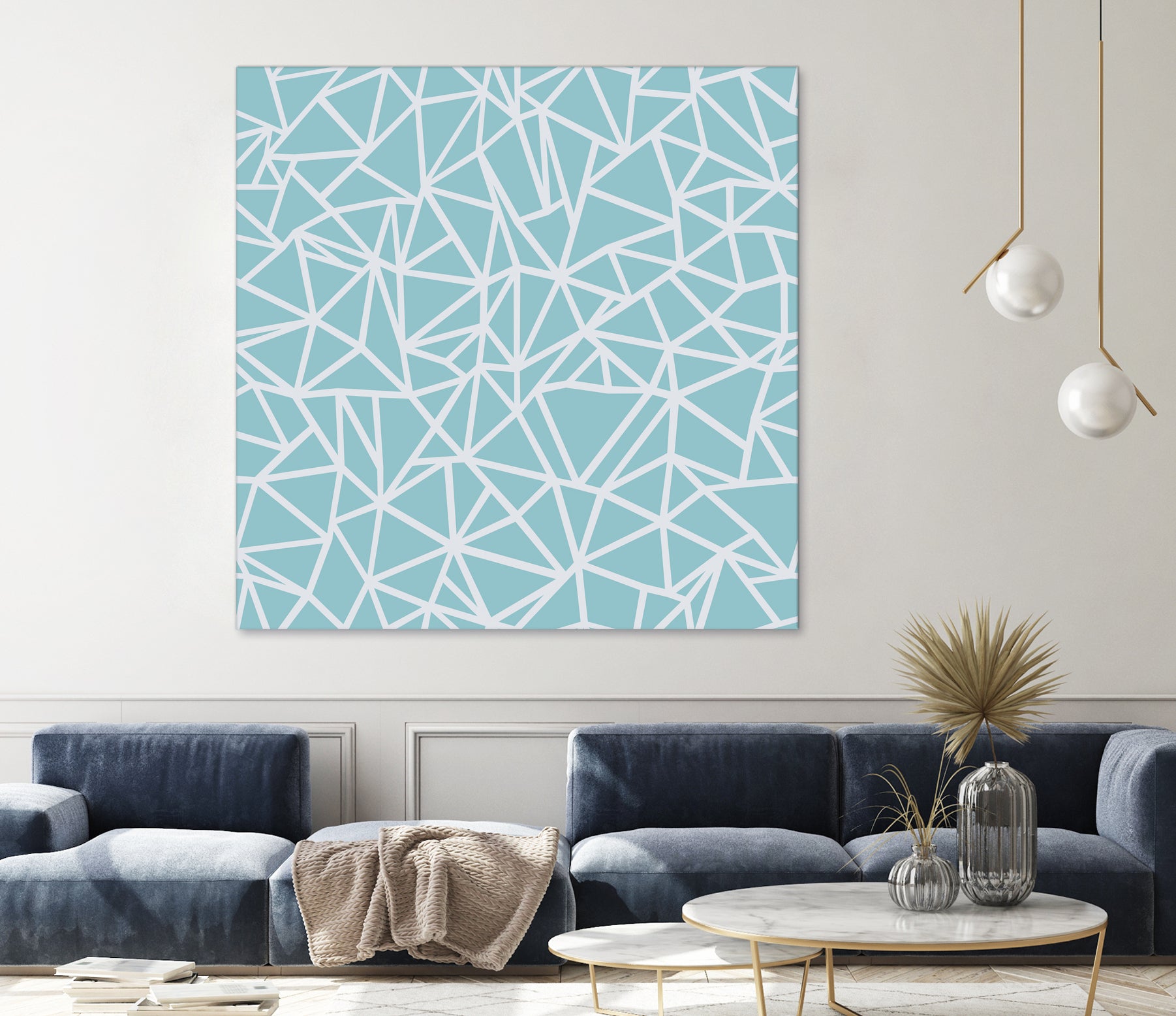 Abstract Outline Sky Blue by Emeline Tate-Robertson on GIANT ART - blue digital painting