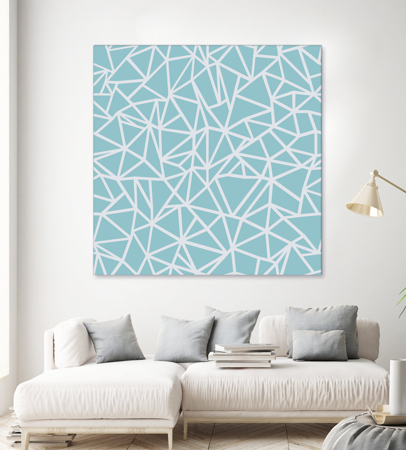 Abstract Outline Sky Blue by Emeline Tate-Robertson on GIANT ART - blue digital painting