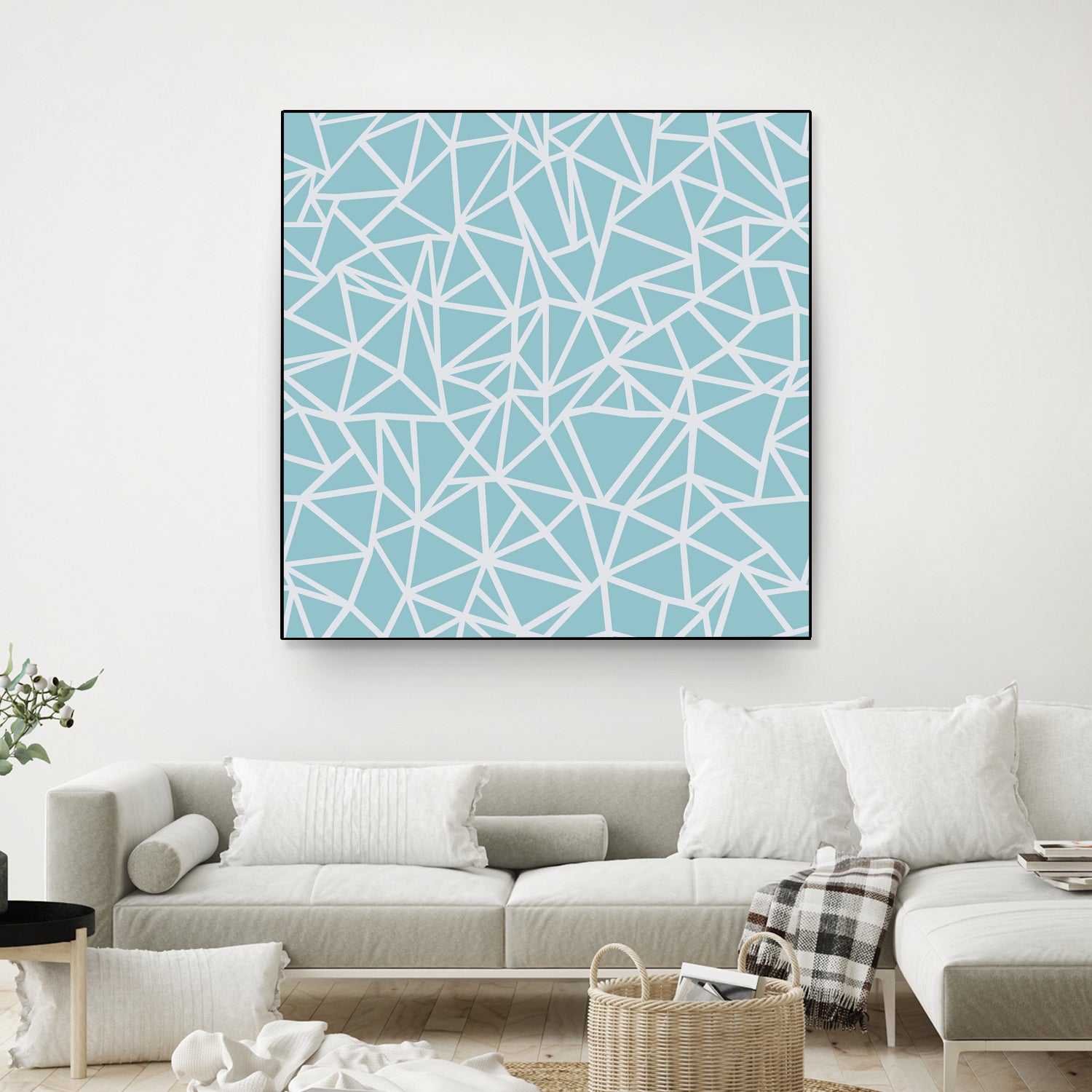 Abstract Outline Sky Blue by Emeline Tate-Robertson on GIANT ART - blue digital painting