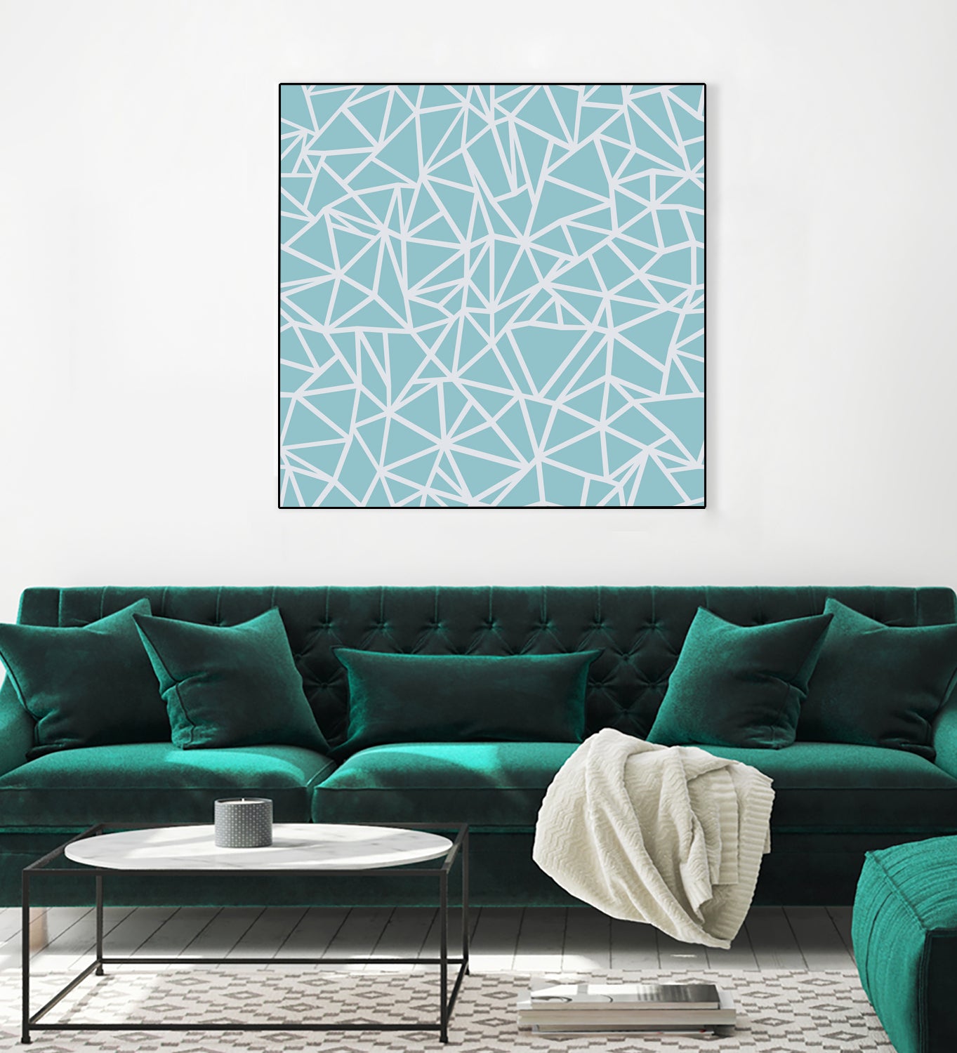 Abstract Outline Sky Blue by Emeline Tate-Robertson on GIANT ART - blue digital painting