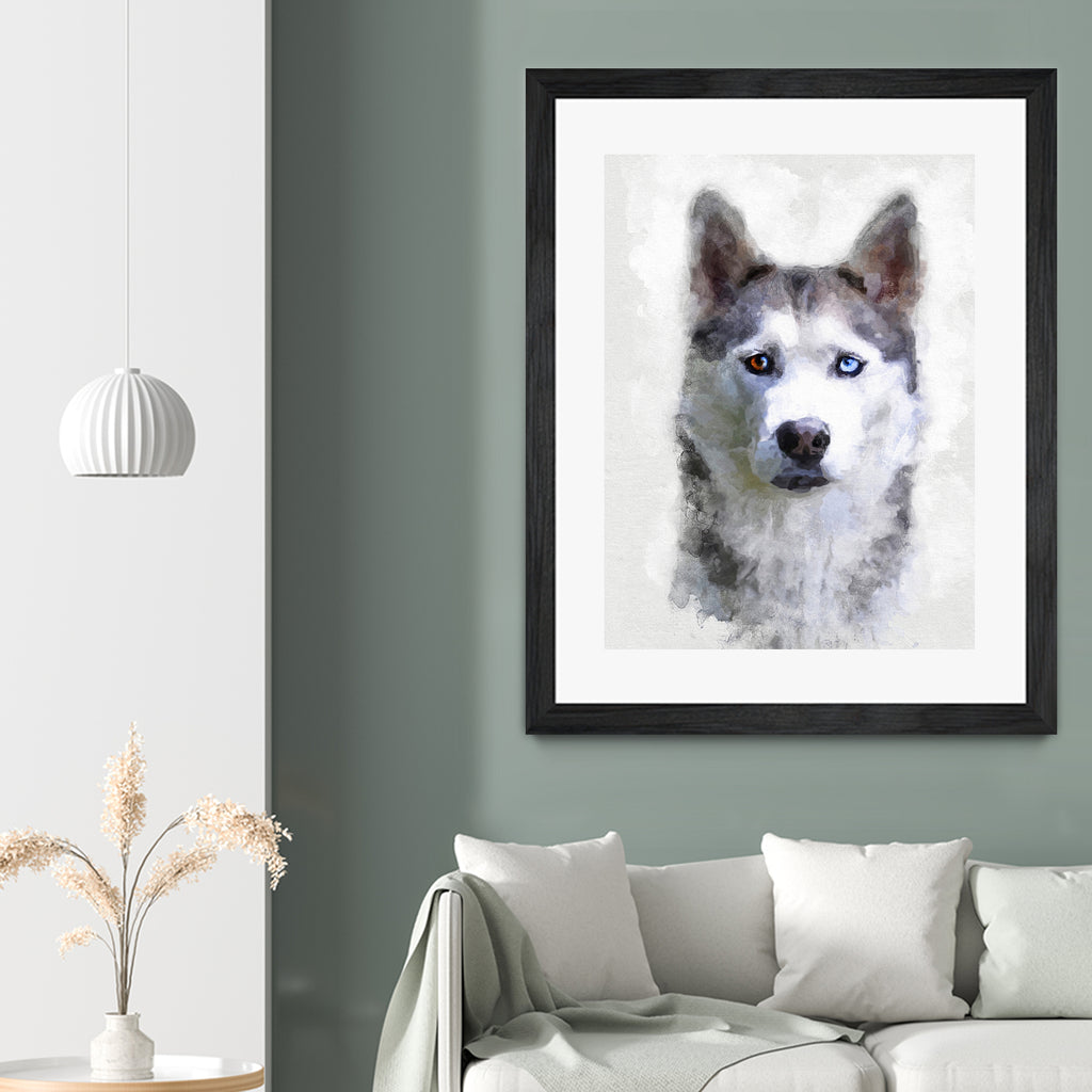 Siberian Husky by Alex Baron on GIANT ART - gray digital painting