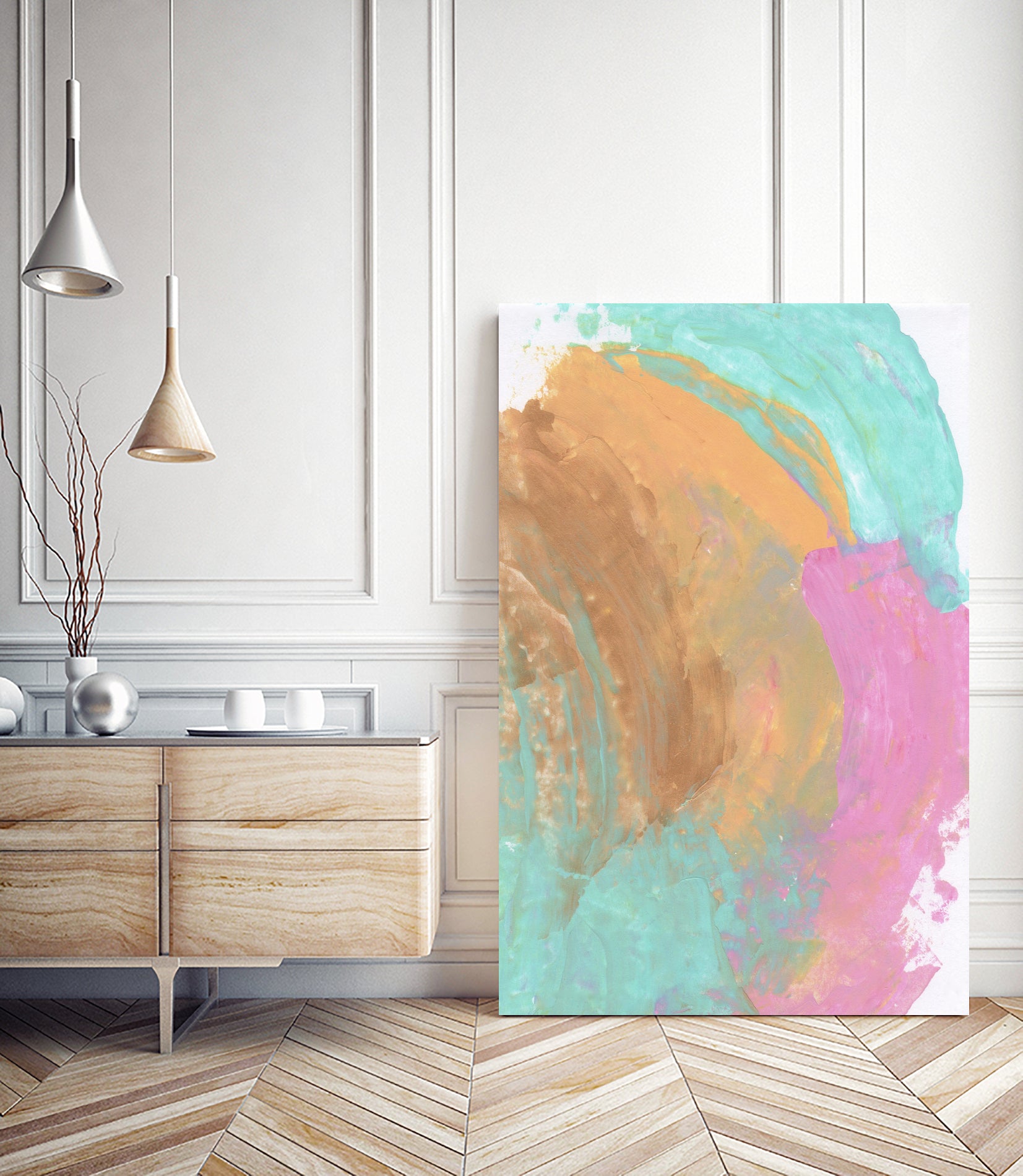 Abstract 844 by Cecilie Karoline on GIANT ART - pink mixed media