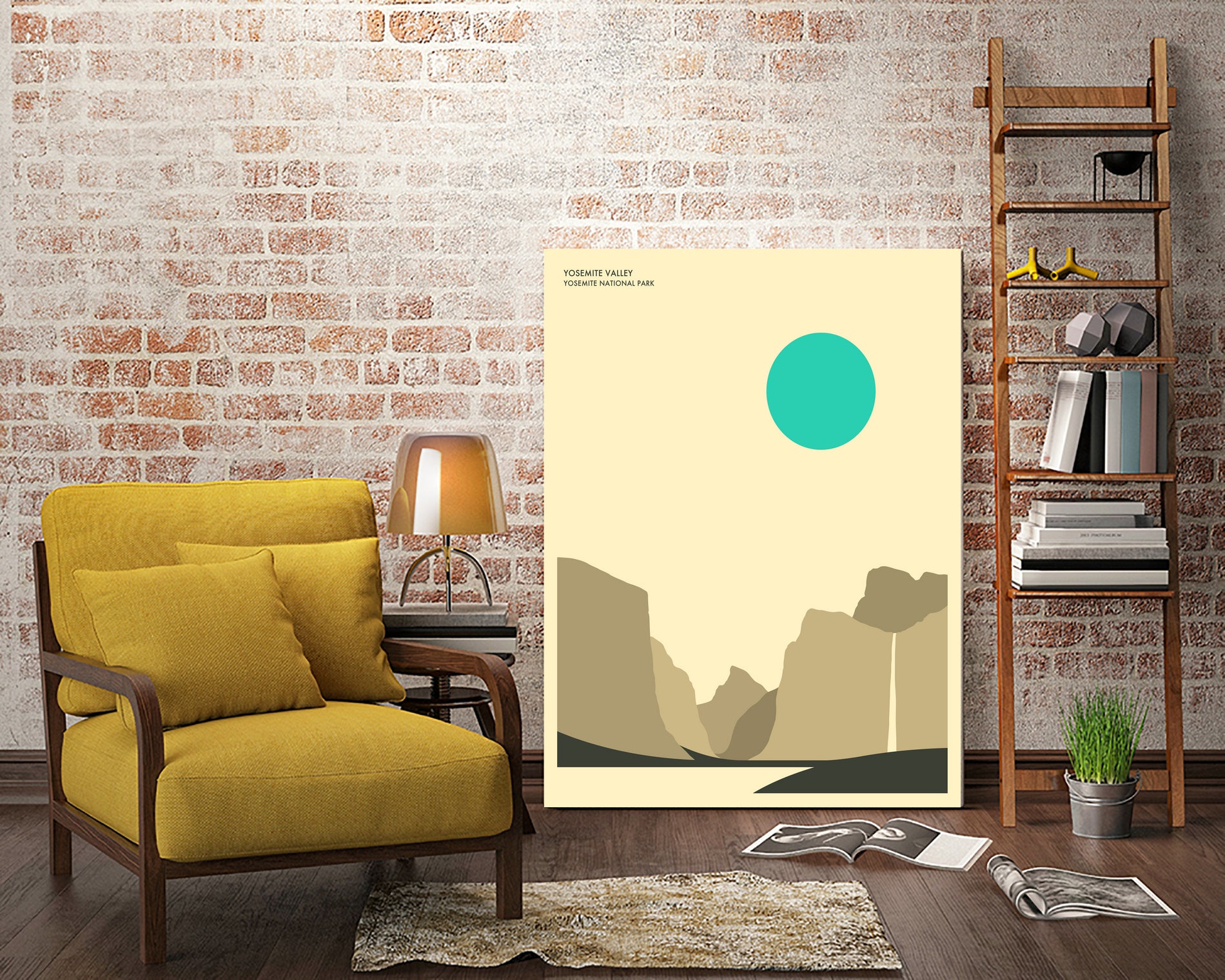 YOSEMITE NATIONAL PARK (Yosemite Valley) by Jazzberry Blue on GIANT ART - blue vector illustration