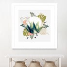 Abstract geometrical and botanical shapes I by mmarta bc on GIANT ART - green digital painting