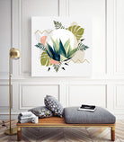Abstract geometrical and botanical shapes I by mmarta bc on GIANT ART - green digital painting