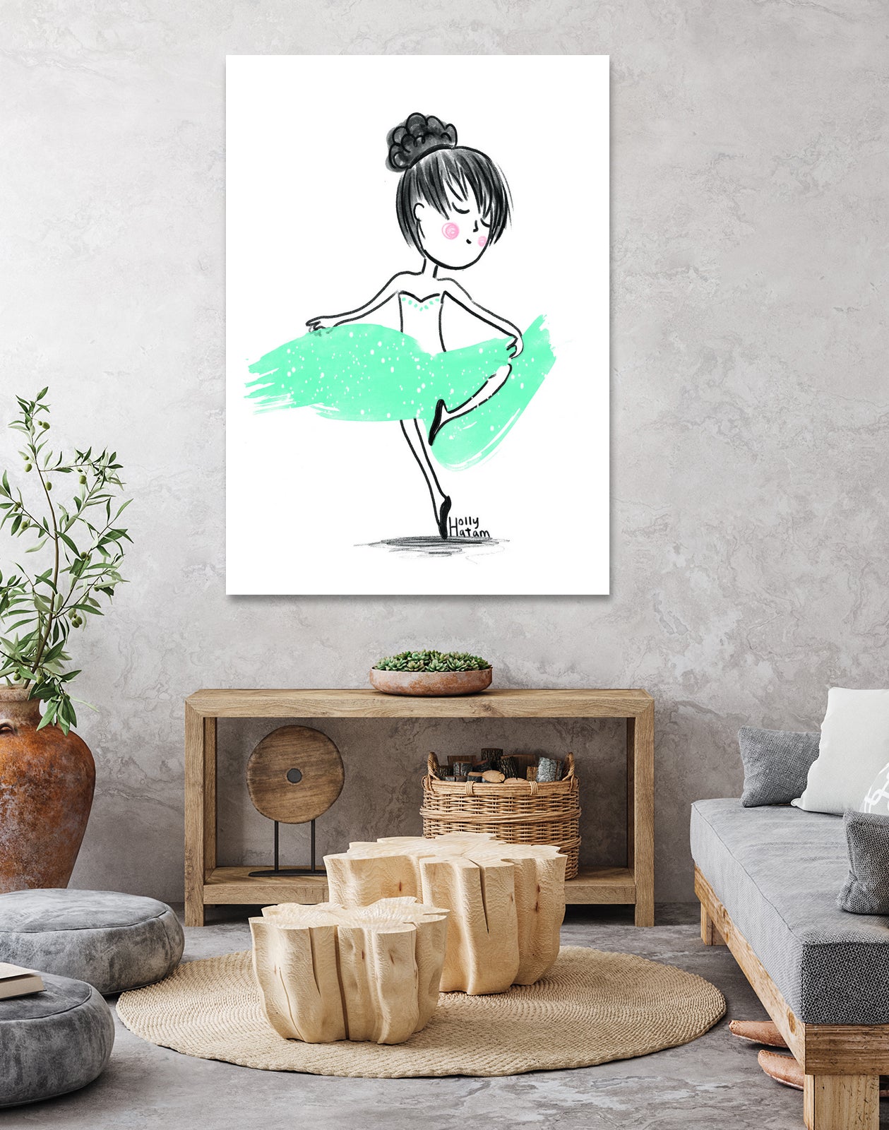 WinterBallerina by Holly Hatam on GIANT ART - blue digital drawing