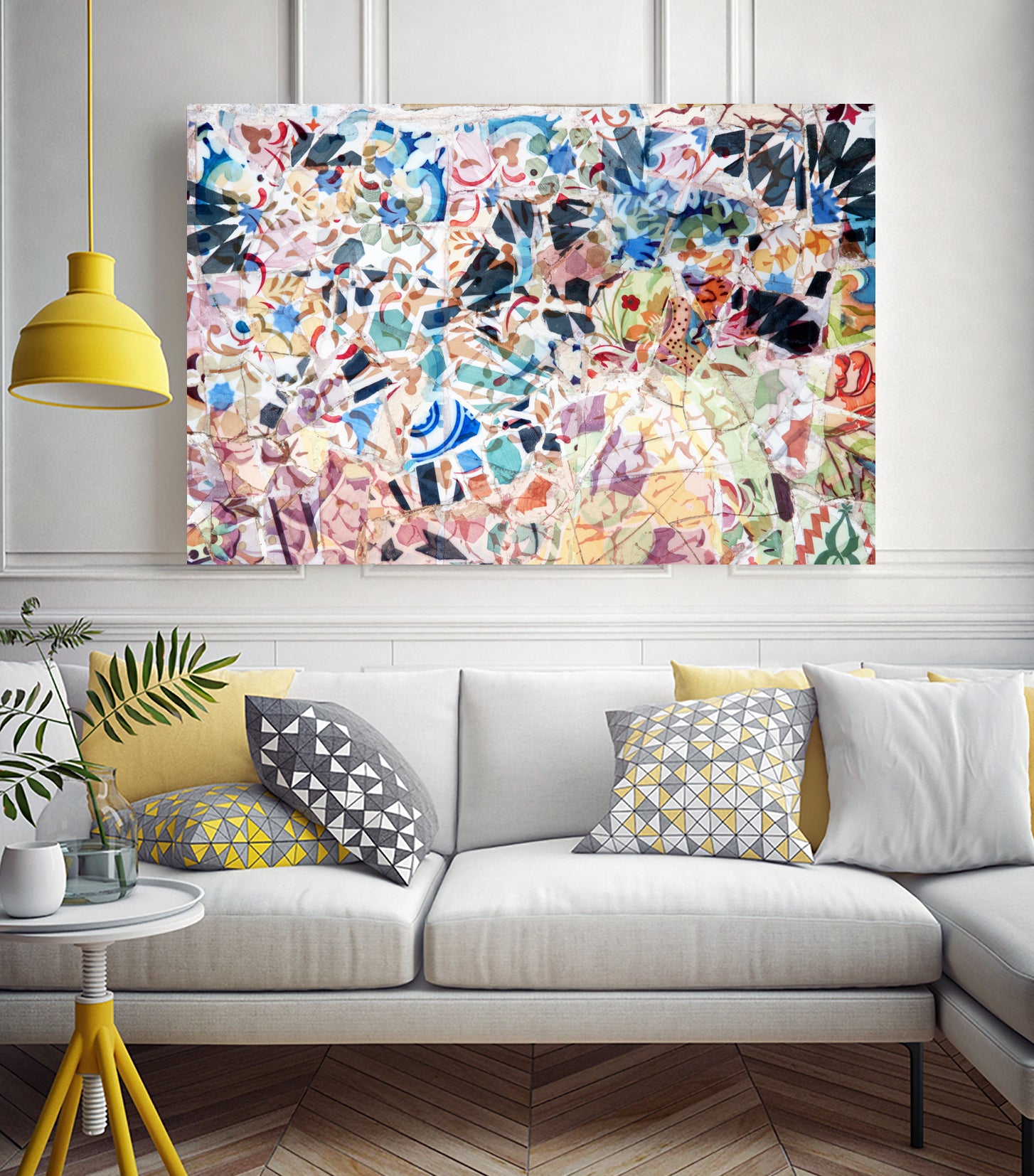 Mosaic of Barcelona VII by amini 54 on GIANT ART - red photo illustration