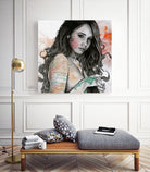 You Lied (nude girl with mandala tattoos) by Marco Paludet on GIANT ART - orange mixed media