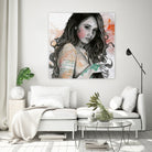 You Lied (nude girl with mandala tattoos) by Marco Paludet on GIANT ART - orange mixed media