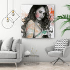 You Lied (nude girl with mandala tattoos) by Marco Paludet on GIANT ART - orange mixed media