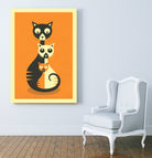 3 Cats by Jazzberry Blue on GIANT ART - orange vector illustration