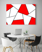 Abstract geometric pattern - red, black and white. by Keren Shiker on GIANT ART - red digital painting