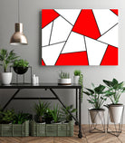 Abstract geometric pattern - red, black and white. by Keren Shiker on GIANT ART - red digital painting
