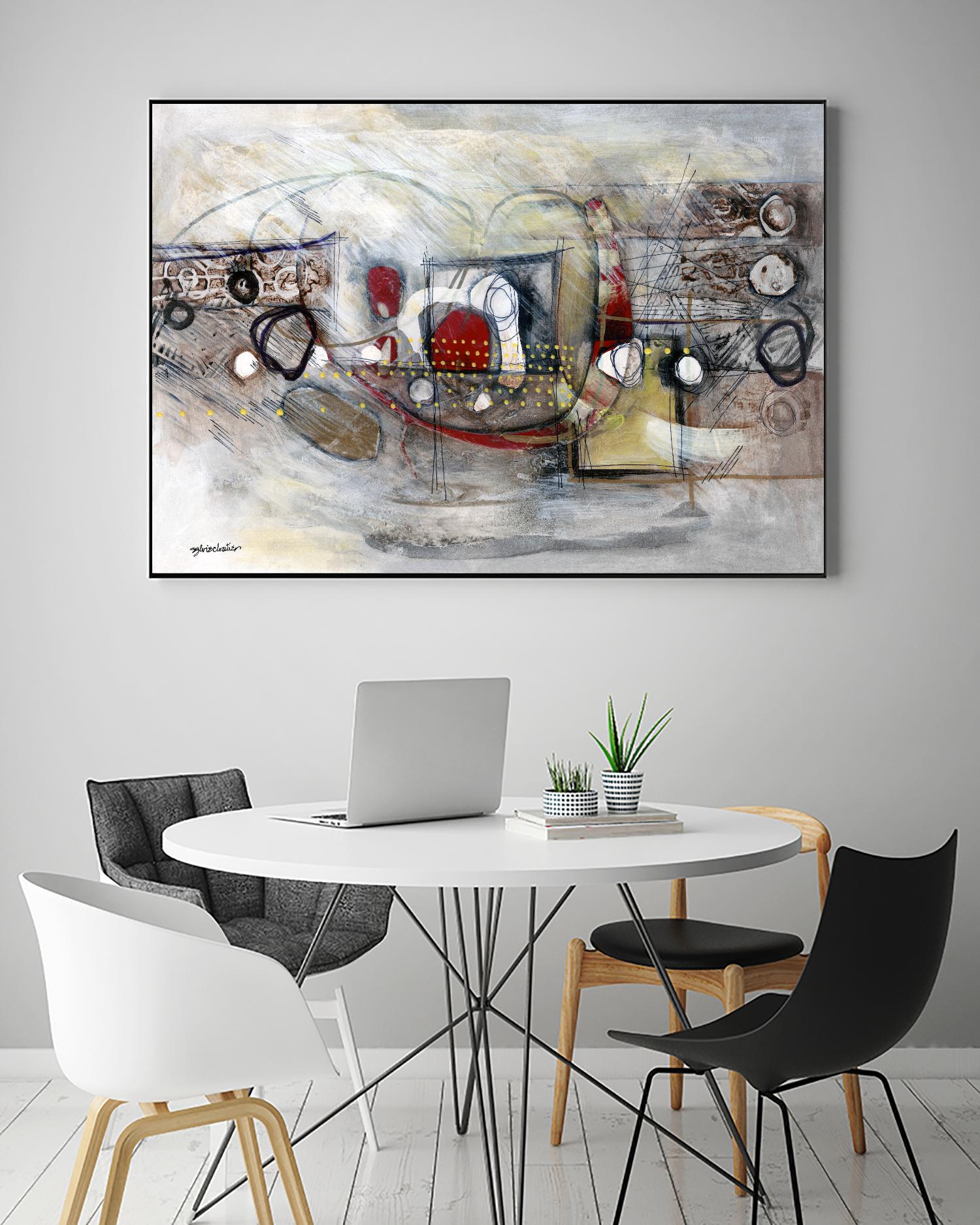 Passer au travers by Sylvie Cloutier on GIANT ART - beige abstract