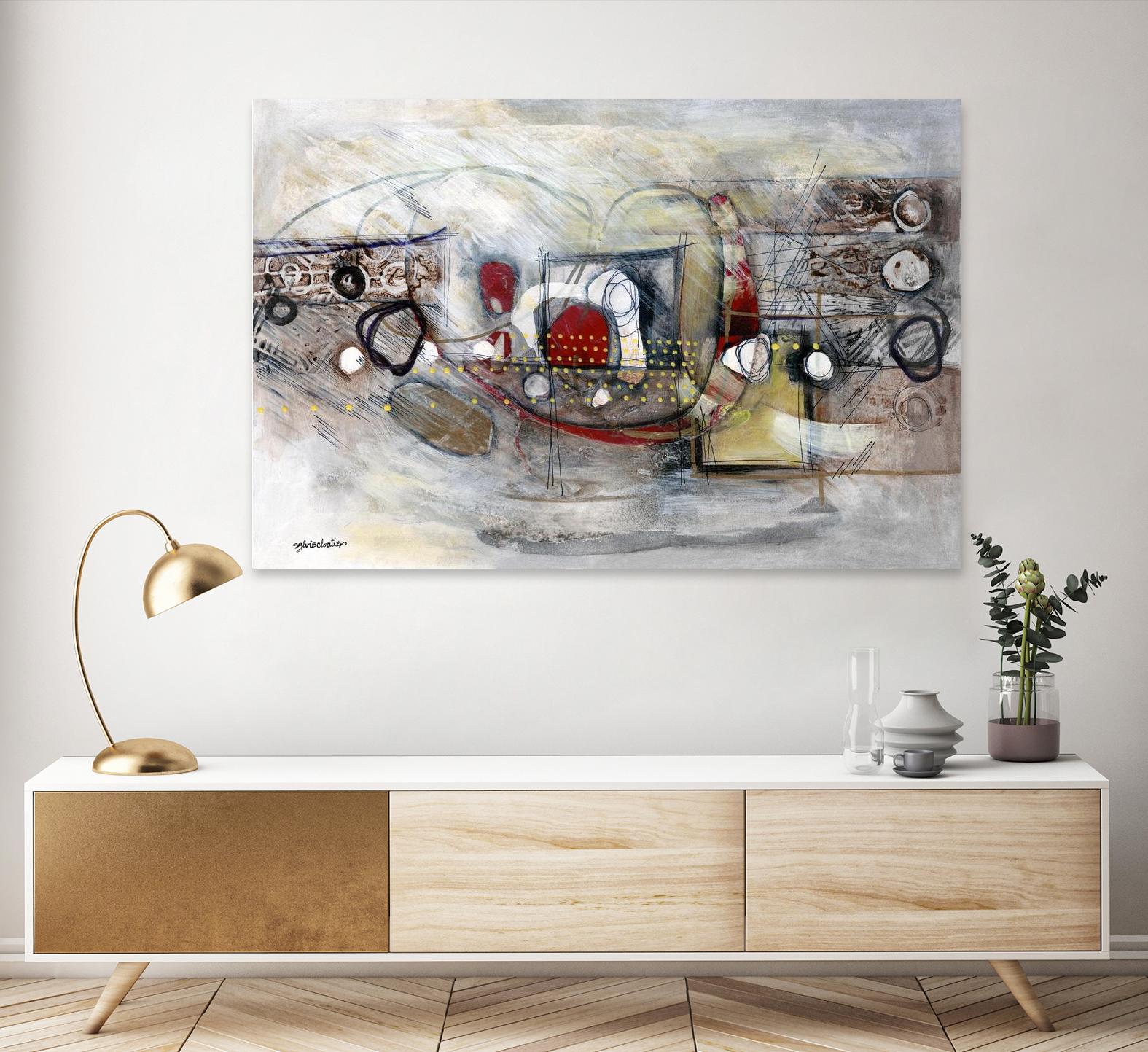 Passer au travers by Sylvie Cloutier on GIANT ART - beige abstract