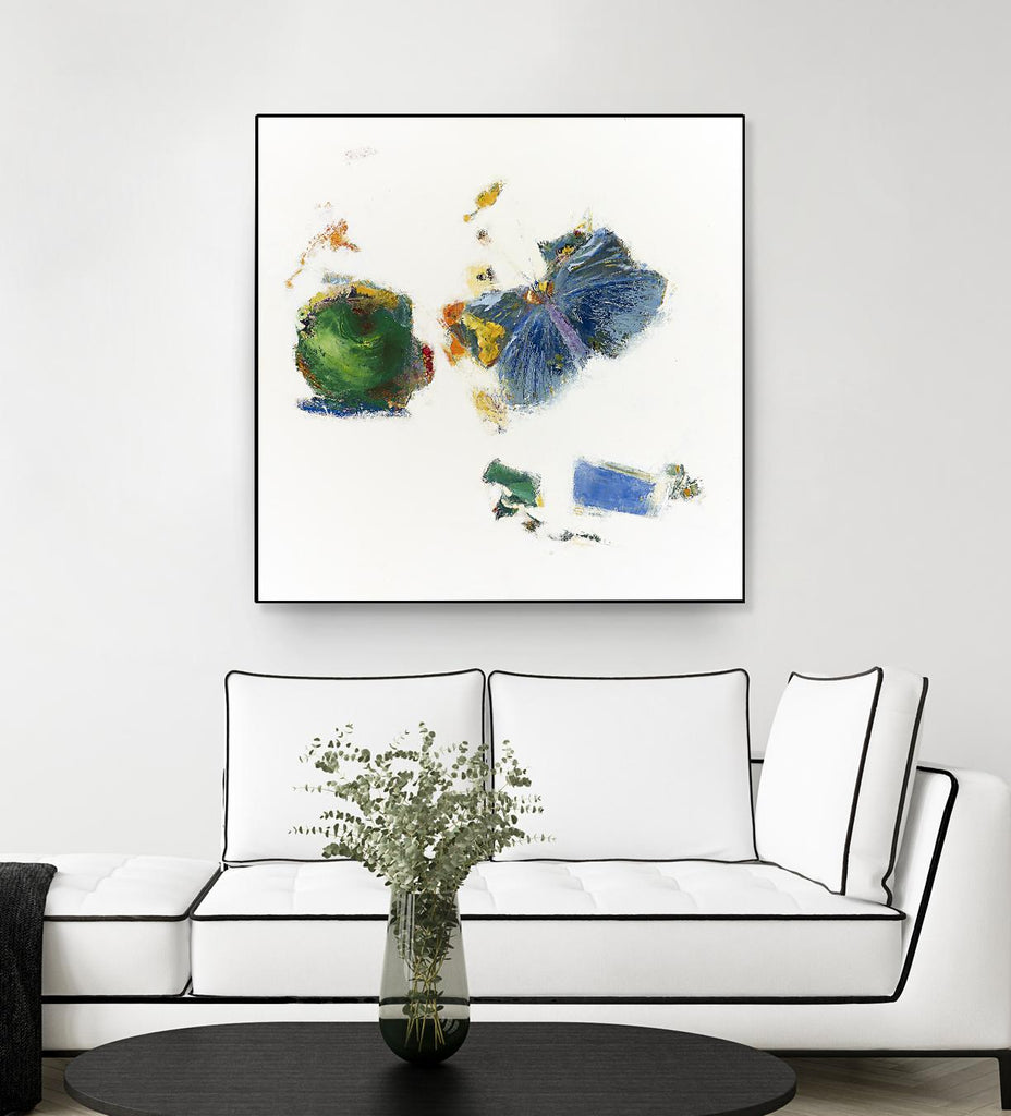 Pomme et papillon by Diane Lambin on GIANT ART - green abstract papillon