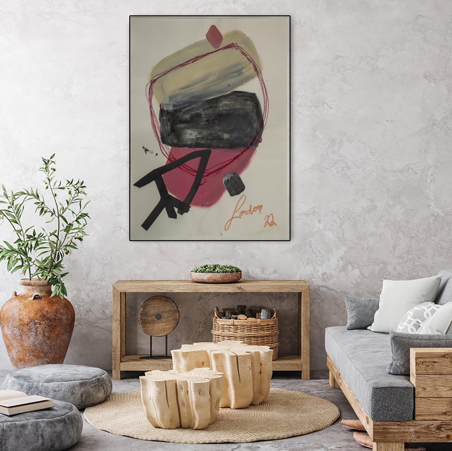 Spirit Arrow by Janet London on GIANT ART - pink abstract