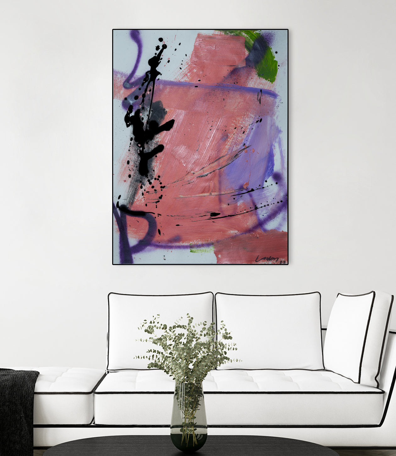 Pink Rage No 3 by Janet London on GIANT ART - coral pink abstract