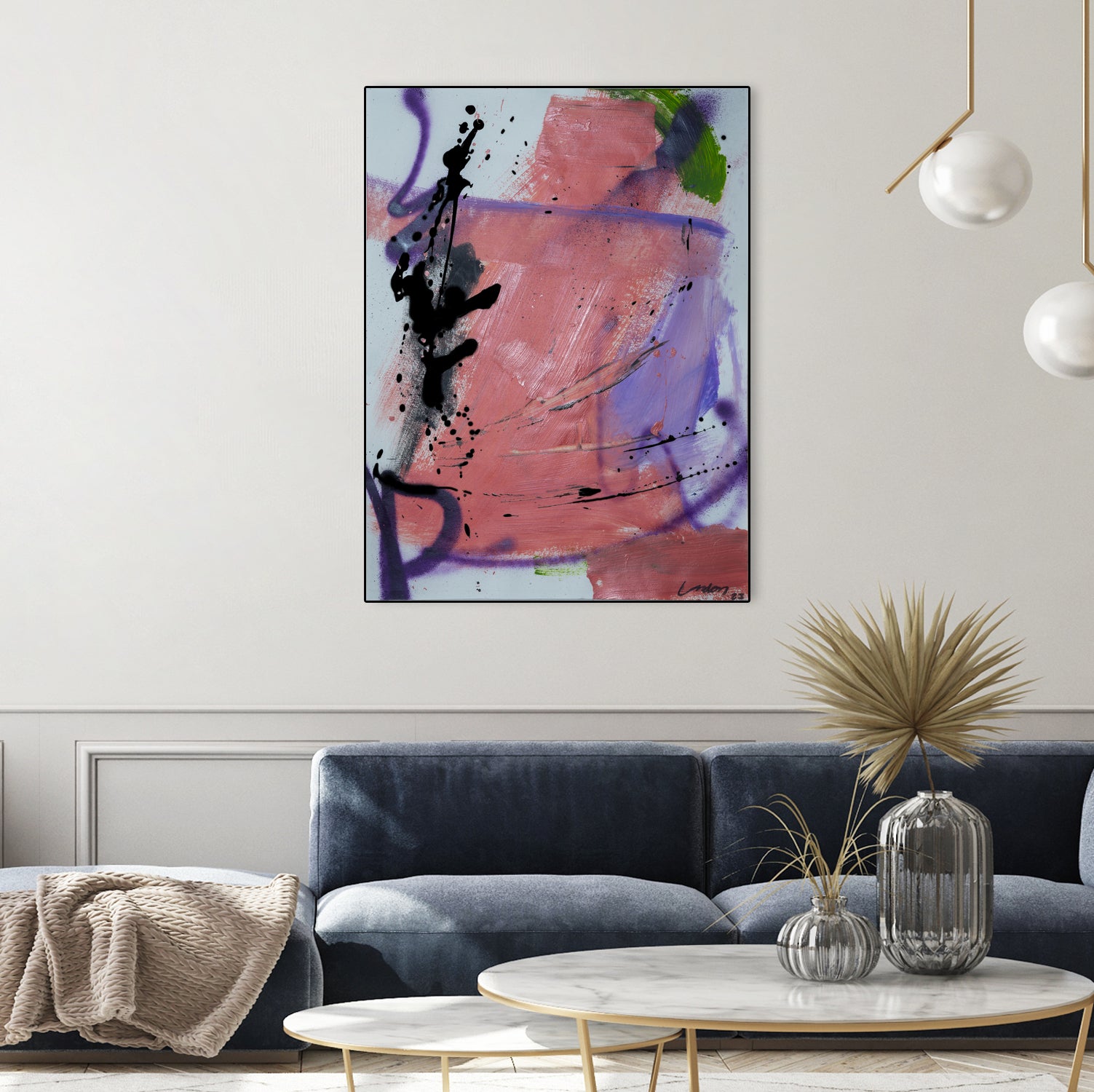 Pink Rage No 3 by Janet London on GIANT ART - coral pink abstract