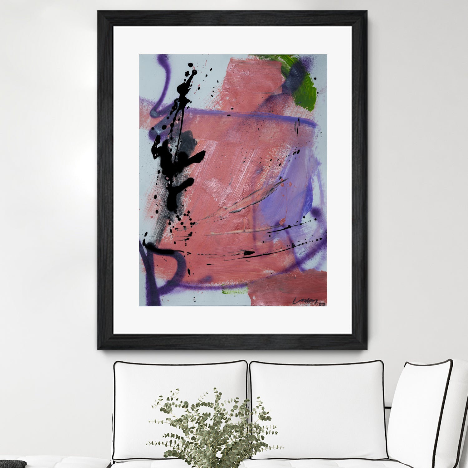 Pink Rage No 3 by Janet London on GIANT ART - coral pink abstract