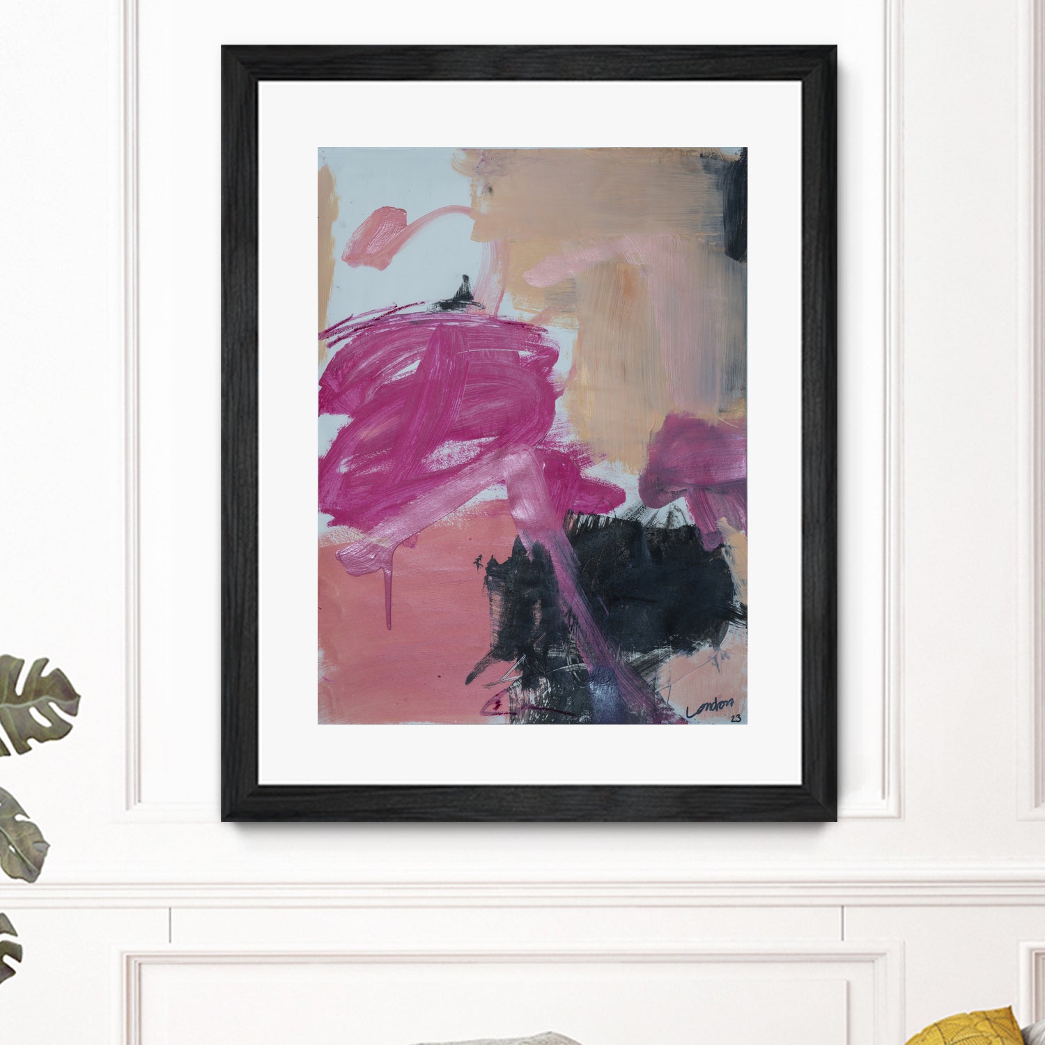 Pink Meltdown by Janet London on GIANT ART - black abstract