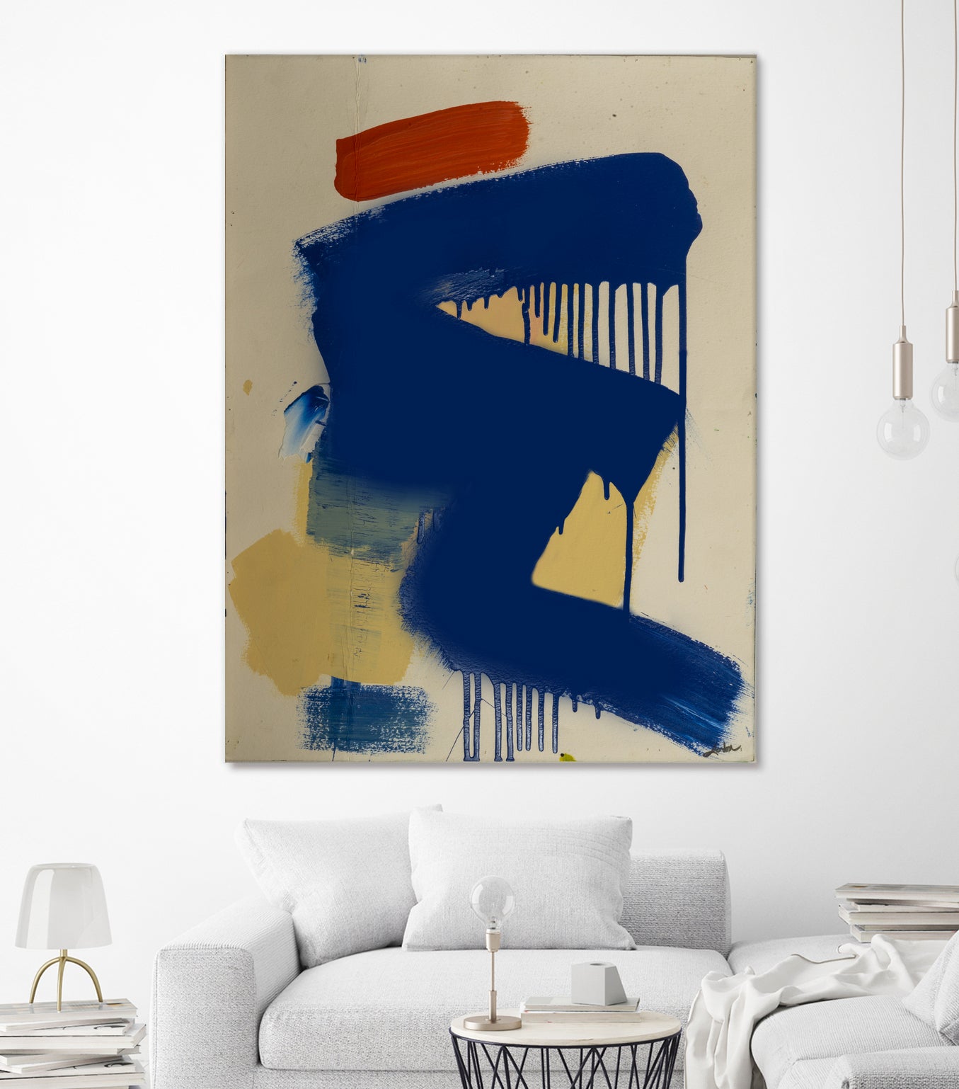 Blue and Orange No 1 by Janet London on GIANT ART - blue abstract