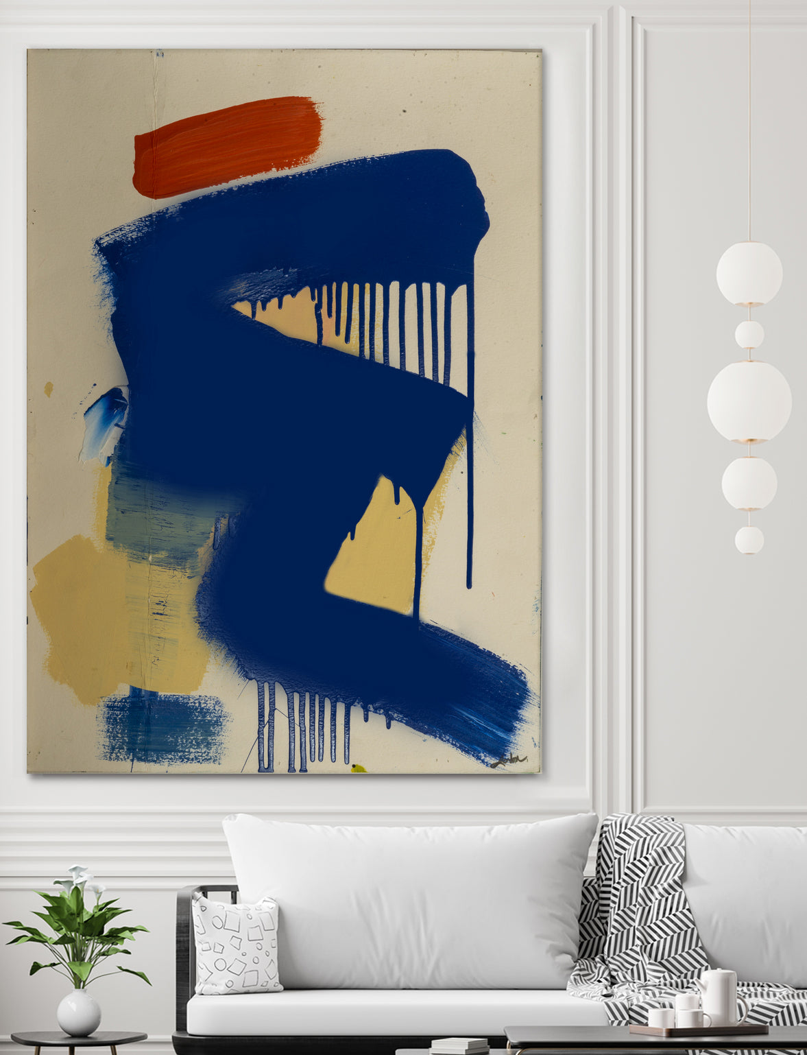 Blue and Orange No 1 by Janet London on GIANT ART - blue abstract