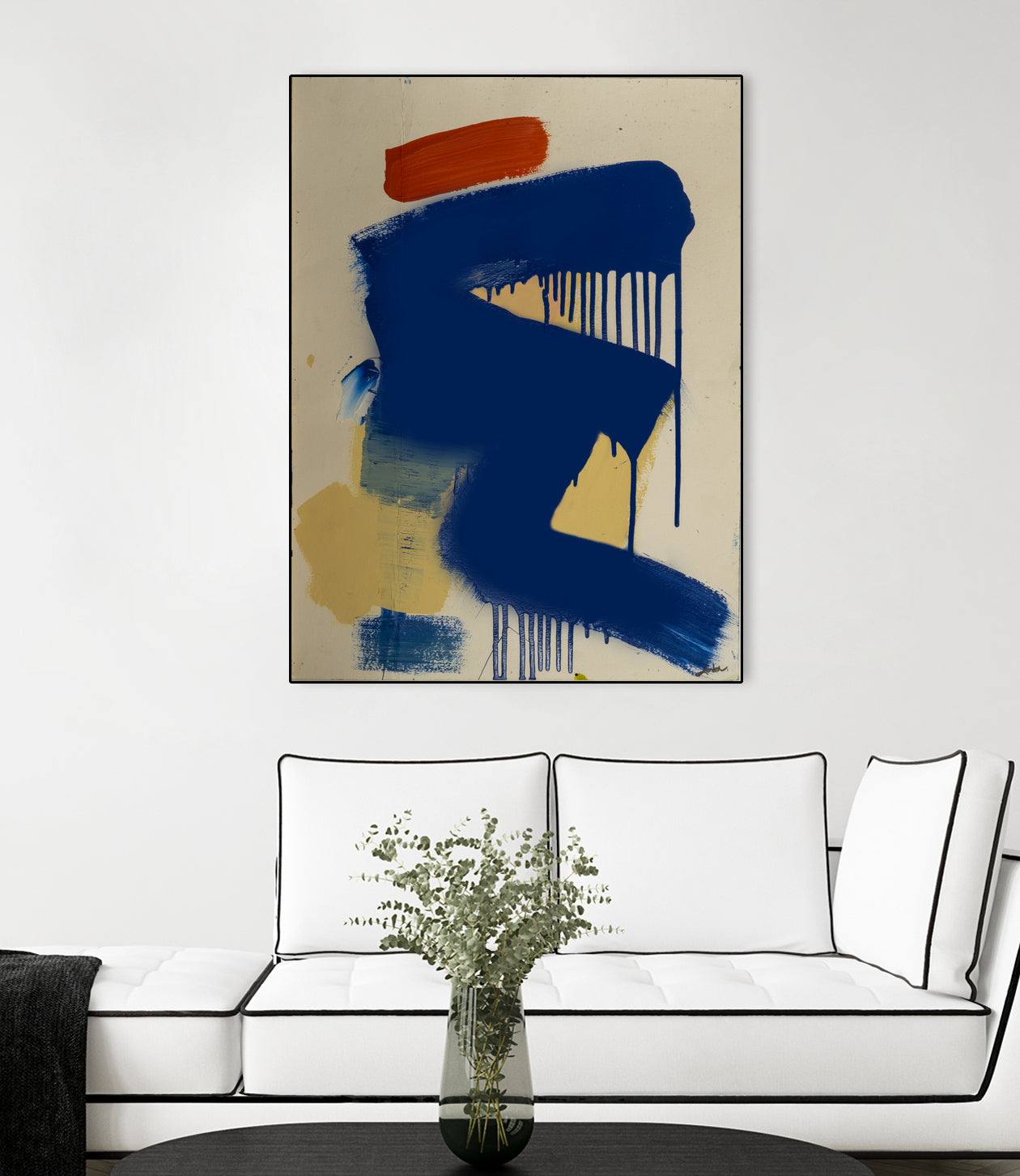 Blue and Orange No 1 by Janet London on GIANT ART - blue abstract