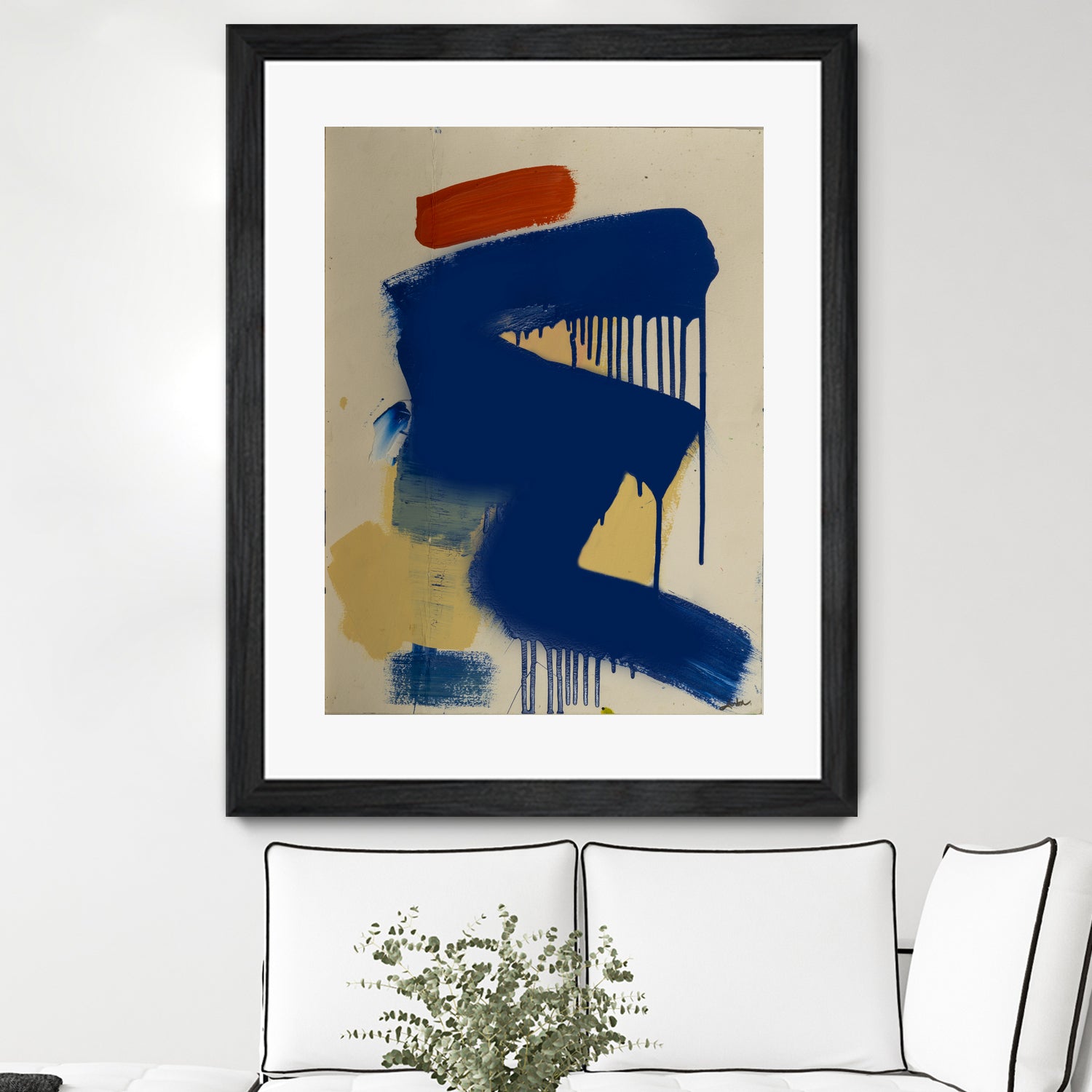 Blue and Orange No 1 by Janet London on GIANT ART - blue abstract