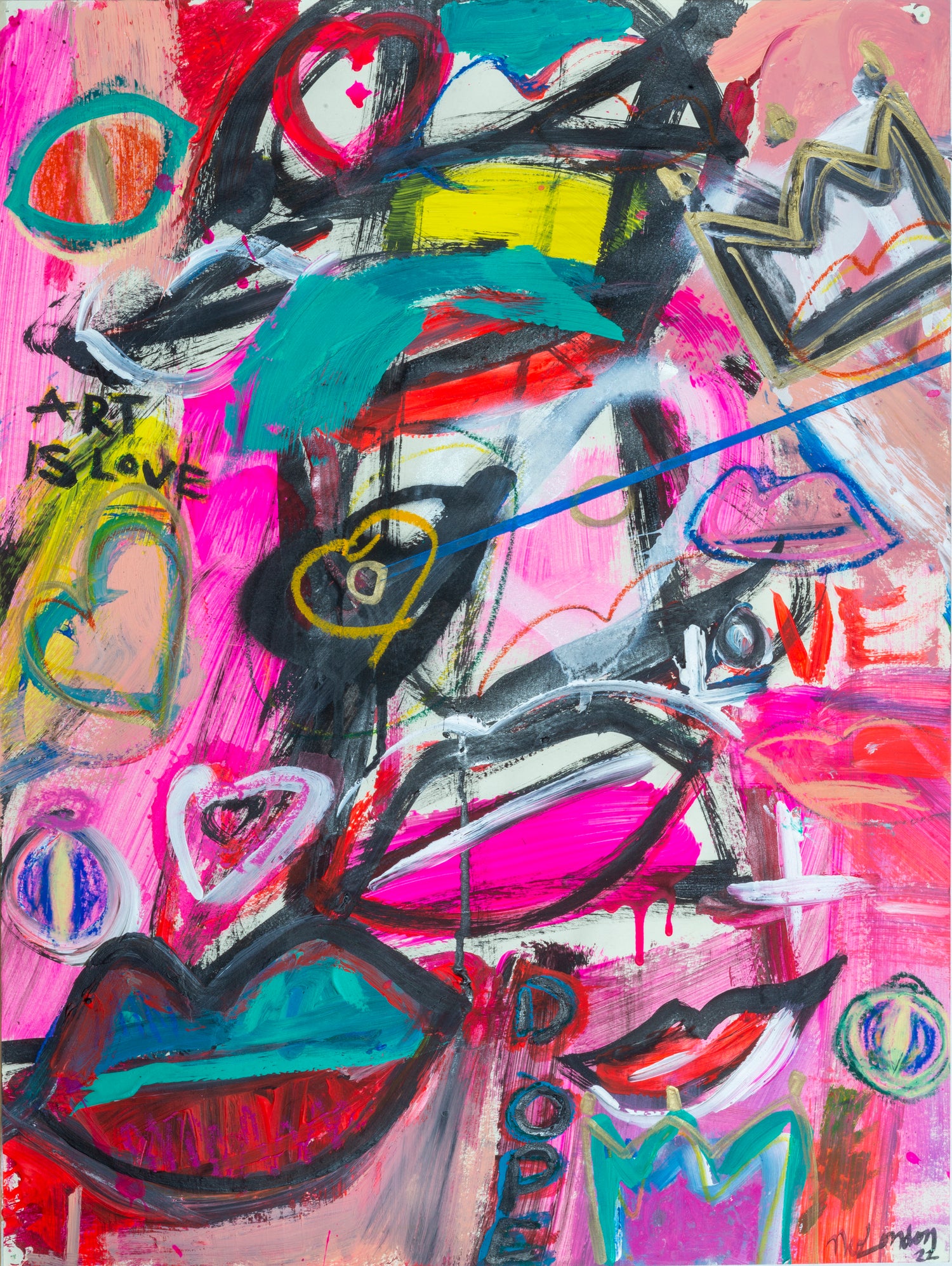 Art is Love by Janet London on GIANT ART - pink abstract