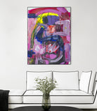 A Kiss in the Chaos by Janet London on GIANT ART - fluo pink abstract