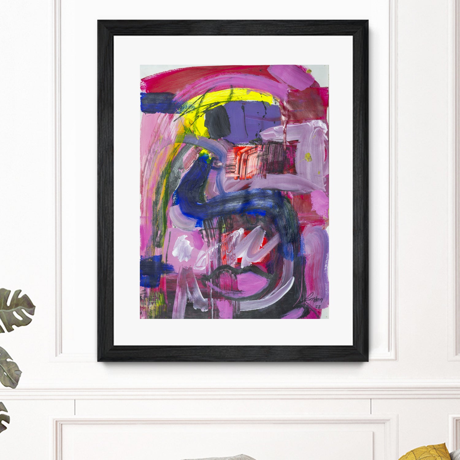 A Kiss in the Chaos by Janet London on GIANT ART - fluo pink abstract