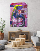 A Kiss in the Chaos by Janet London on GIANT ART - fluo pink abstract