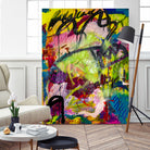 Festive Majesty by Janet London on GIANT ART - fluo yellow abstract