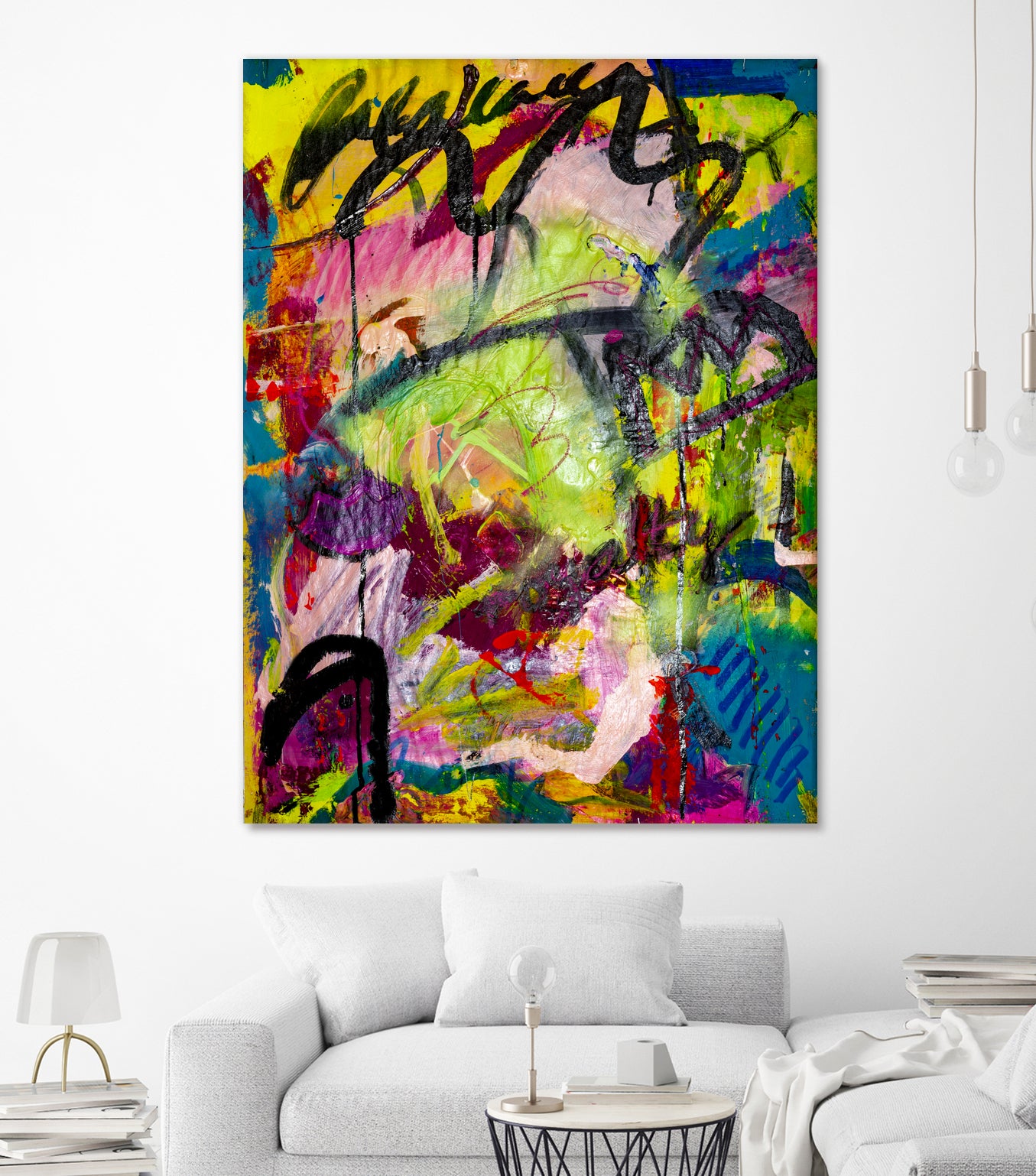 Festive Majesty by Janet London on GIANT ART - fluo yellow abstract