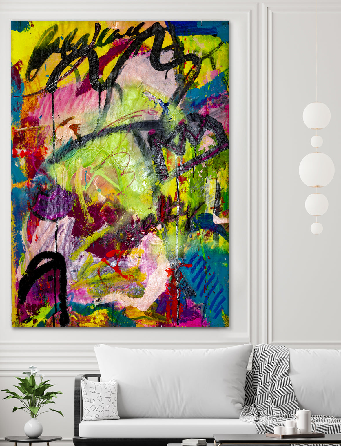 Festive Majesty by Janet London on GIANT ART - fluo yellow abstract