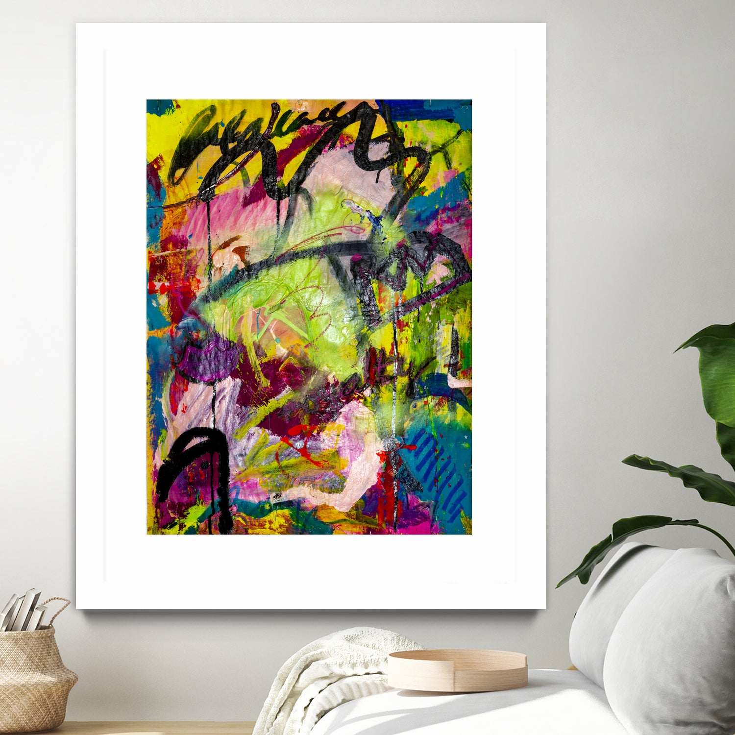 Festive Majesty by Janet London on GIANT ART - fluo yellow abstract