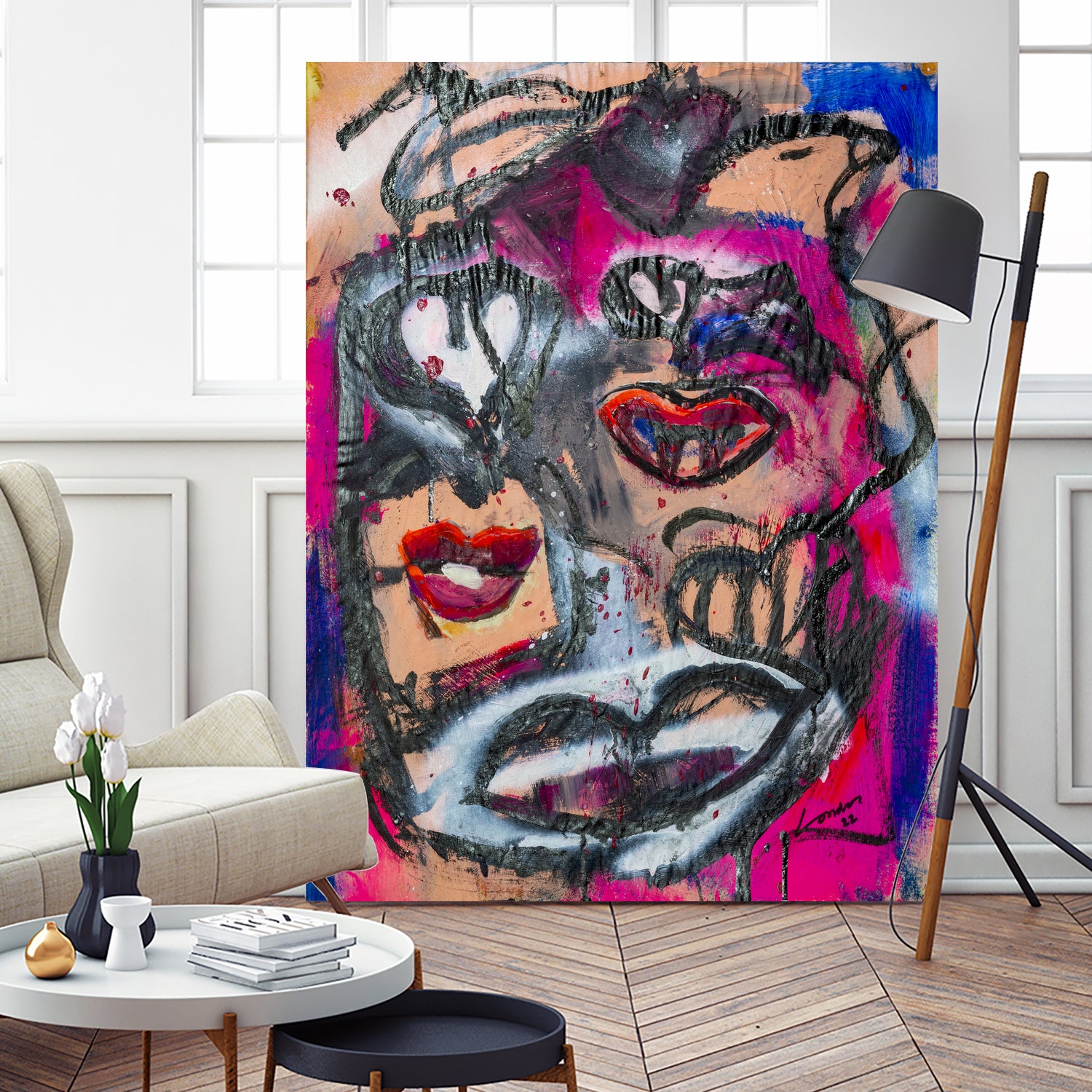 The Lips of Love by Janet London on GIANT ART - pink abstract