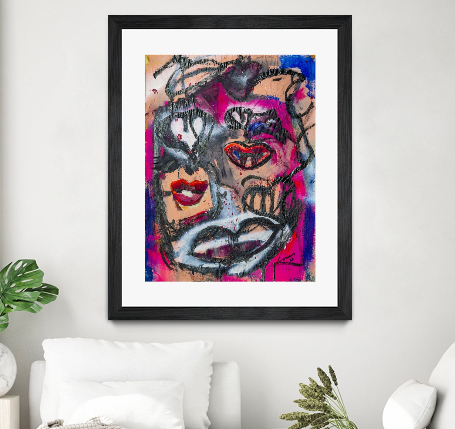 The Lips of Love by Janet London on GIANT ART - pink abstract