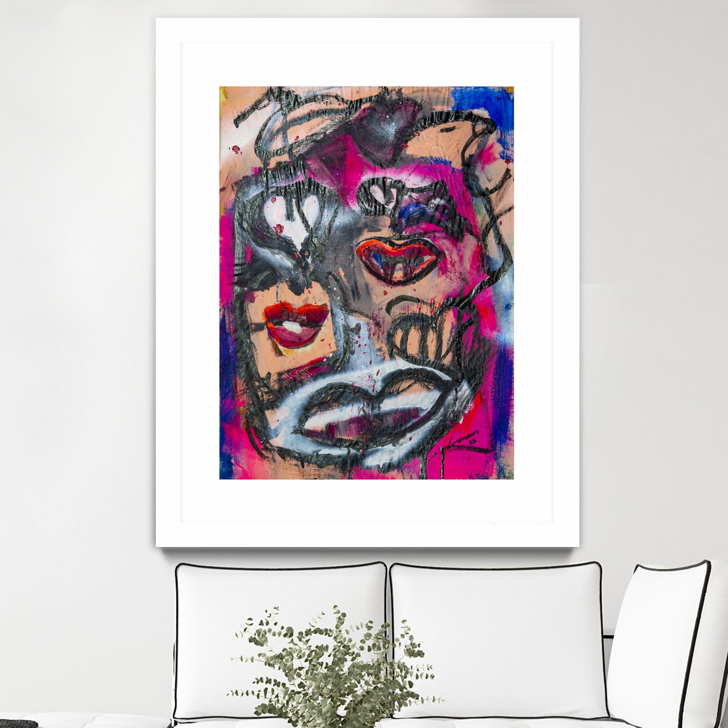 The Lips of Love by Janet London on GIANT ART - pink abstract