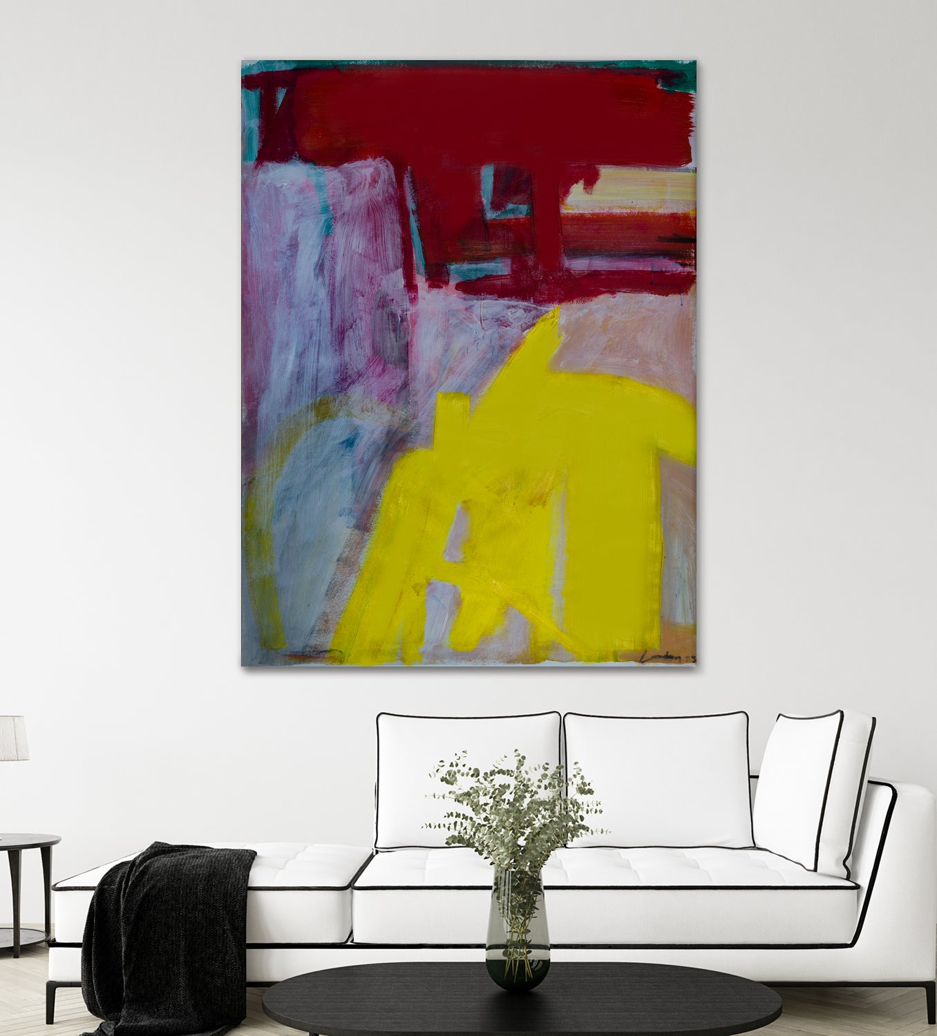 Red and Yellow Collide by Janet London on GIANT ART - yellow abstract